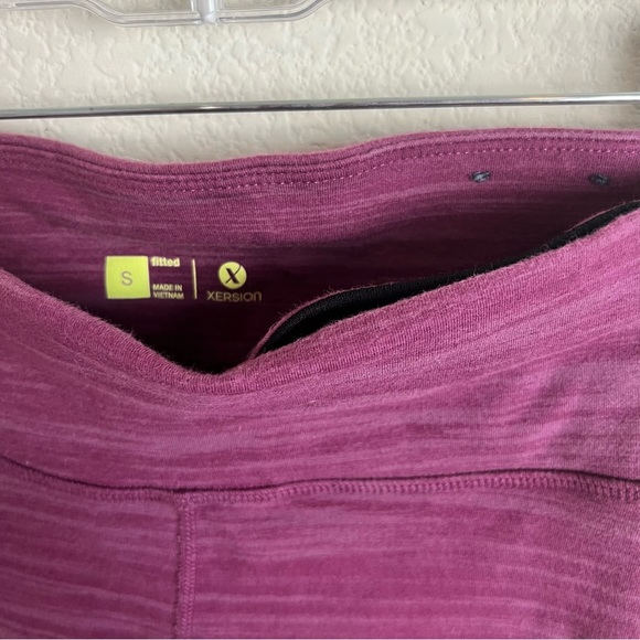 Xersion Heathered Mauve Fitted Ankle Twist Full Length Leggings - Picture 10 of 10